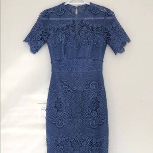 Blue Lace Bodycon Dress (Ever New)